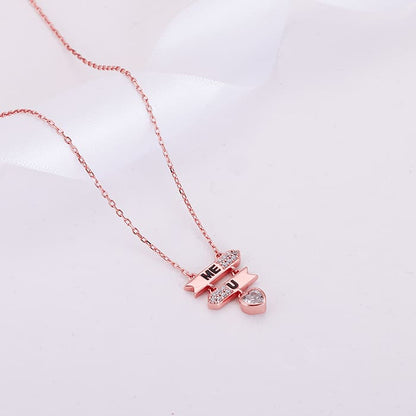 Rose Gold You and Me Necklace