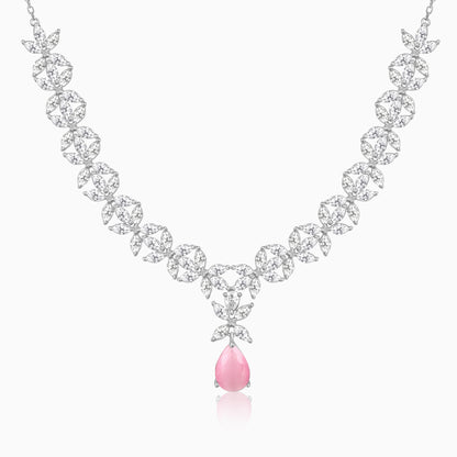 Silver Zircon Studded Magical Drop Necklace