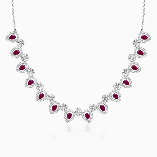 Silver Cherry Prunus Necklace