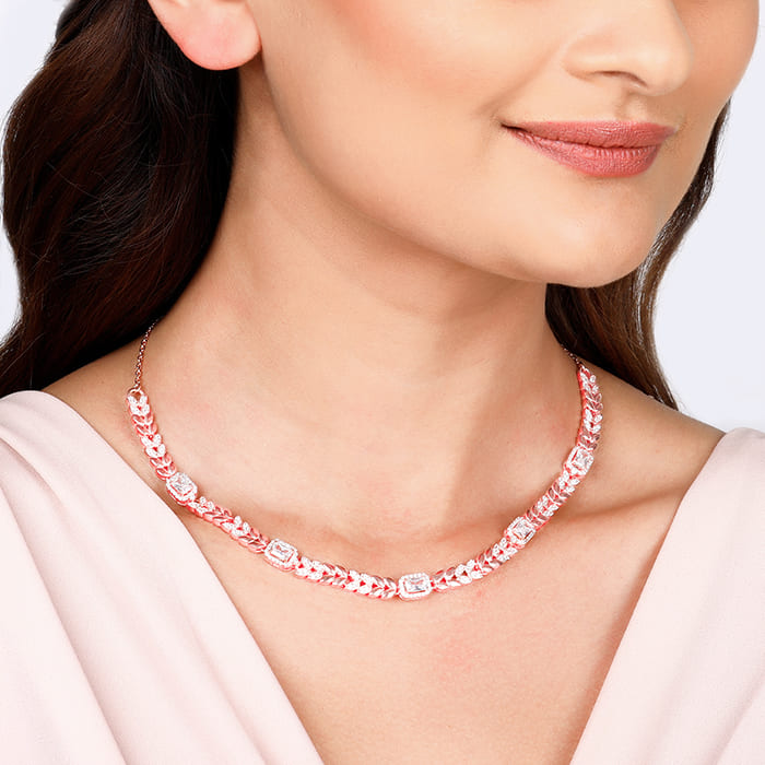 Anushka Sharma Rose Gold Braided Necklace