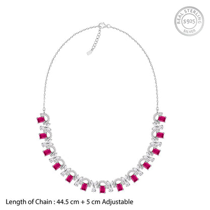 Silver Pink Blush Necklace