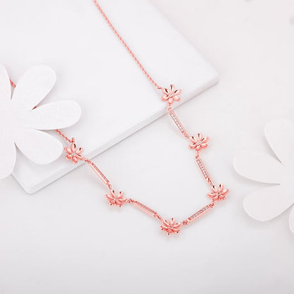 Rose Gold Flowery Bliss Necklace