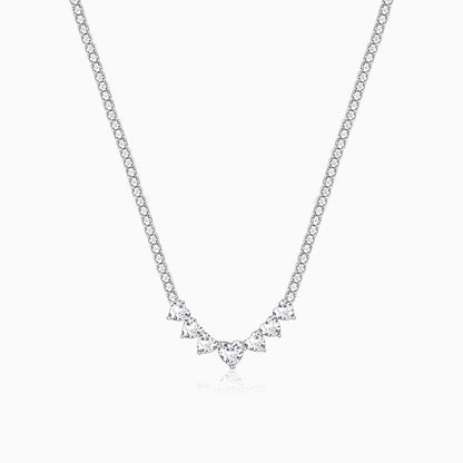 Silver Zirconia Heart Necklace
