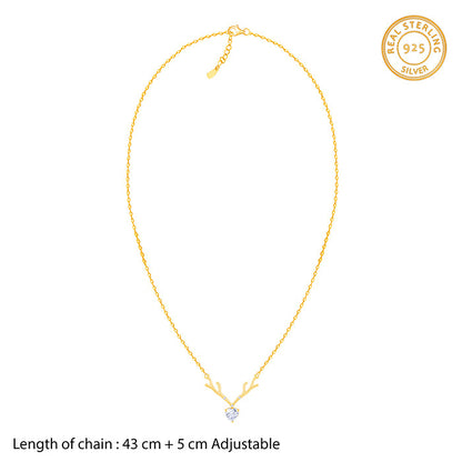 Golden Deer Heart Necklace