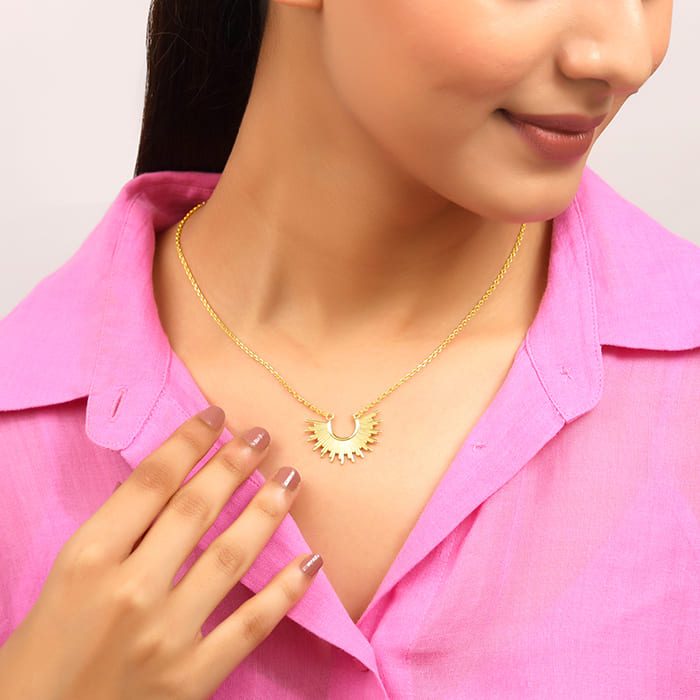 Anushka Sharma Golden Radiant Sunrise Necklace