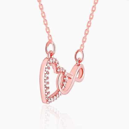 Rose Gold Sparkling Infinity Necklace