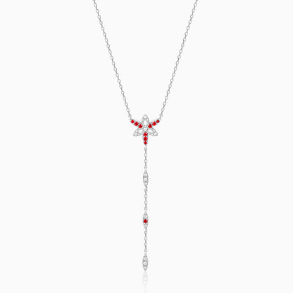 Silver Heart in Heart Lariat Necklace