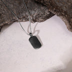 Black Rhodium Aegis Amulet Pendant with Box Chain For Him
