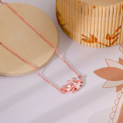Rose Gold Saumya Mor Pankh Necklace