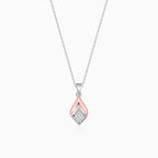 Dual Tone Majestic Rhombus Pendant With Link Chain