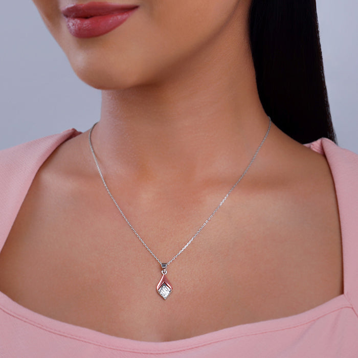 Dual Tone Majestic Rhombus Pendant With Link Chain