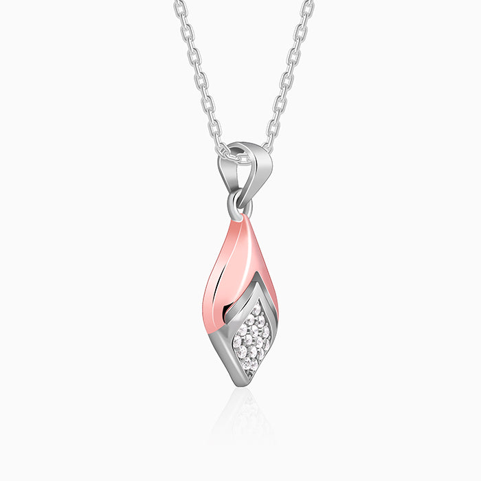 Dual Tone Majestic Rhombus Pendant With Link Chain
