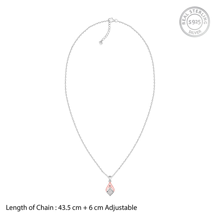 Dual Tone Majestic Rhombus Pendant With Link Chain