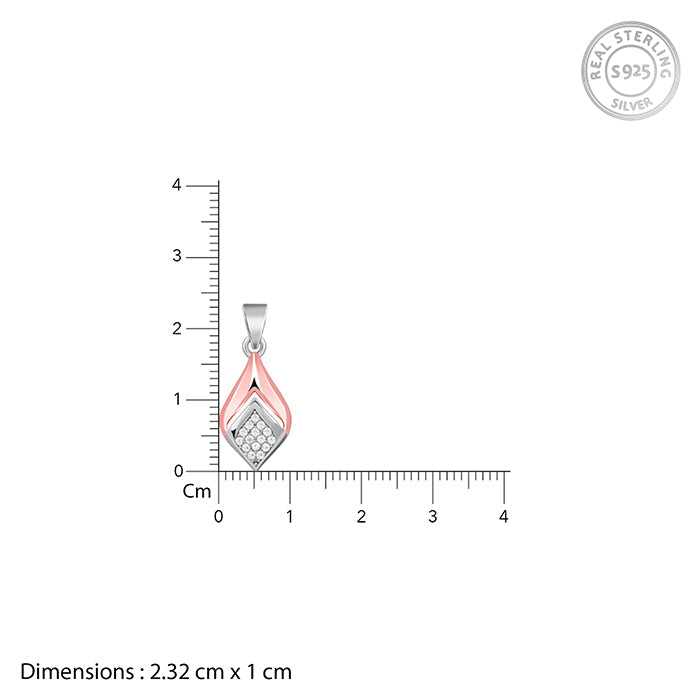 Dual Tone Majestic Rhombus Pendant With Link Chain