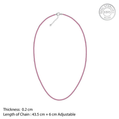 Silver Moonlit Grace Tennis Necklace