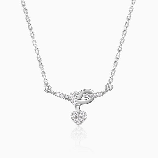 Silver Tied Heart Necklace