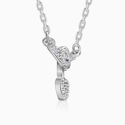 Silver Tied Heart Necklace