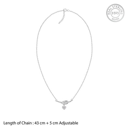Silver Tied Heart Necklace
