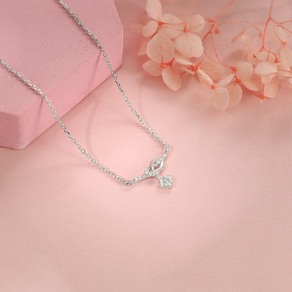 Silver Tied Heart Necklace