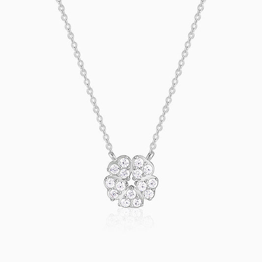 Silver Floral Star Necklace