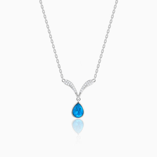 Silver Aqua Blue Necklace