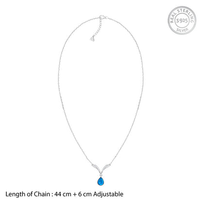 Silver Aqua Blue Necklace