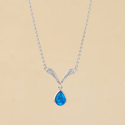 Silver Aqua Blue Necklace