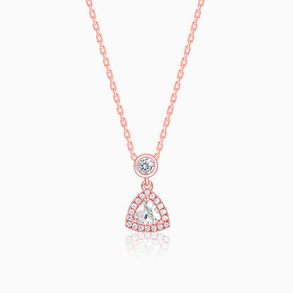 Rose Gold Tirangular Halo Necklace
