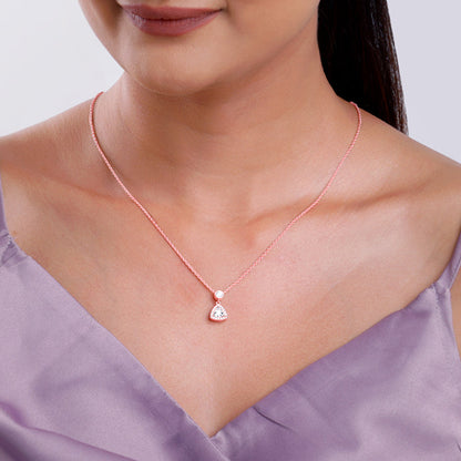 Rose Gold Tirangular Halo Necklace
