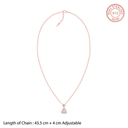 Rose Gold Tirangular Halo Necklace