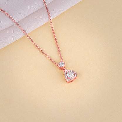 Rose Gold Tirangular Halo Necklace