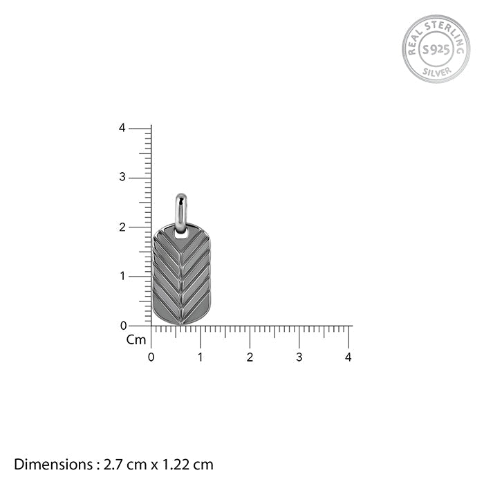 Black Rhodium Midnight Charmer Pendant With Box Chain For Him