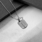 Black Rhodium Midnight Charmer Pendant With Box Chain For Him