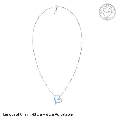 Silver Dewy Heart Necklace