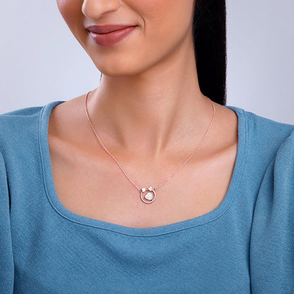 Rose Gold Bow Heart Necklace