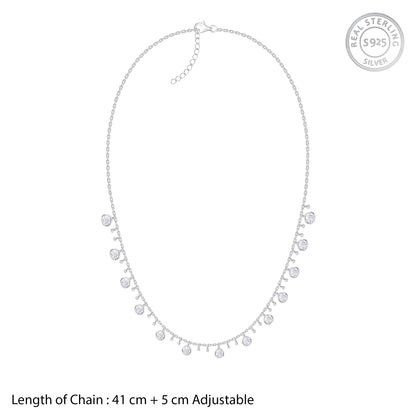 Silver Zirconia Charm Necklace