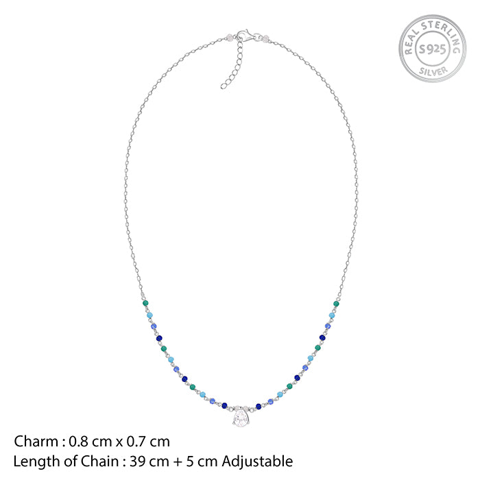 Silver Colourful Glint Necklace