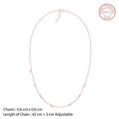 Rose Gold Gometric Charm Necklace