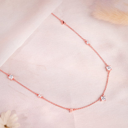 Rose Gold Gometric Charm Necklace