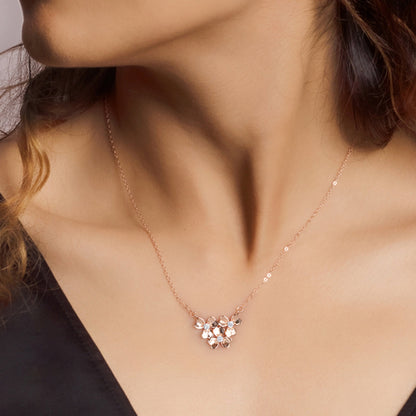 Rose Gold Blooming Flower Necklace