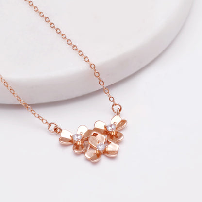 Rose Gold Blooming Flower Necklace