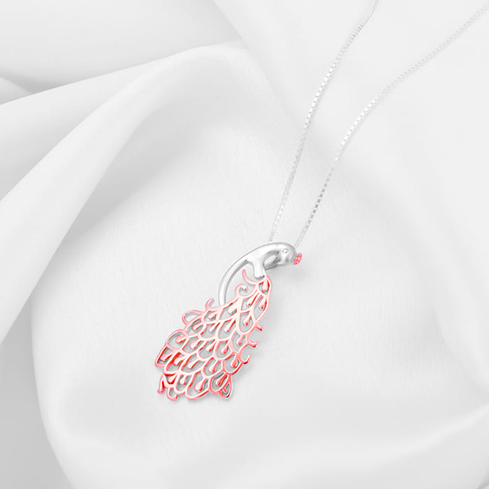 Anushka Sharma Rose Gold Peacock Pendant