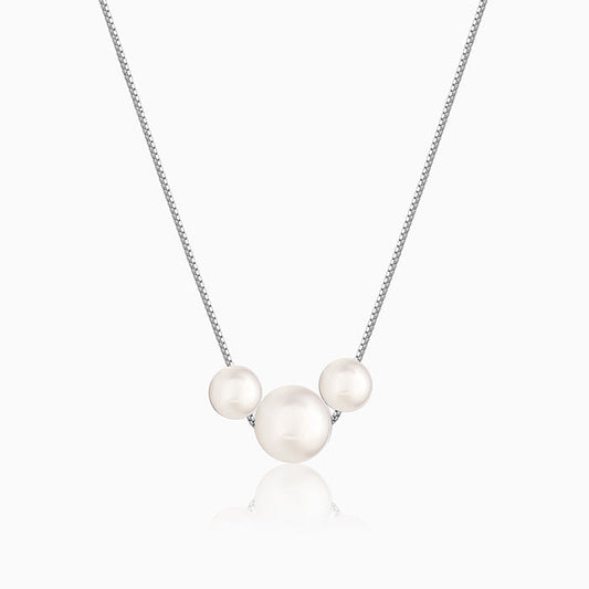 Silver Pearl Drift Necklace