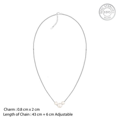 Silver Pearl Drift Necklace