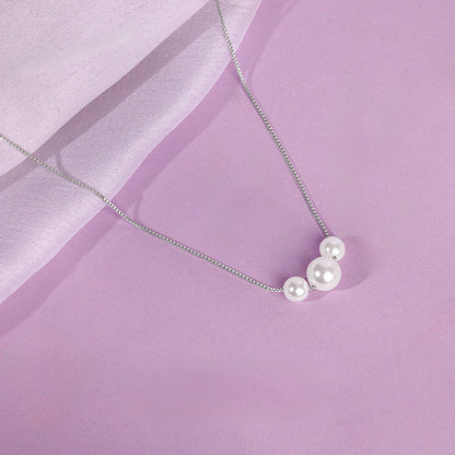 Silver Pearl Drift Necklace