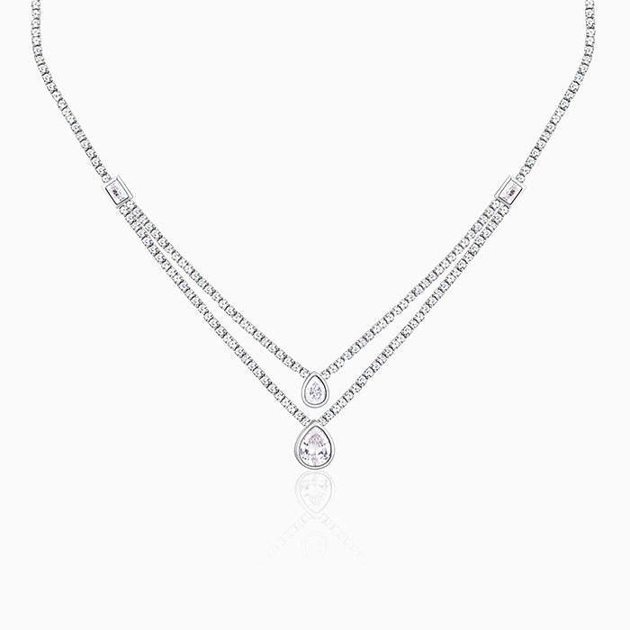Anushka Sharma Silver Layered Drop necklace