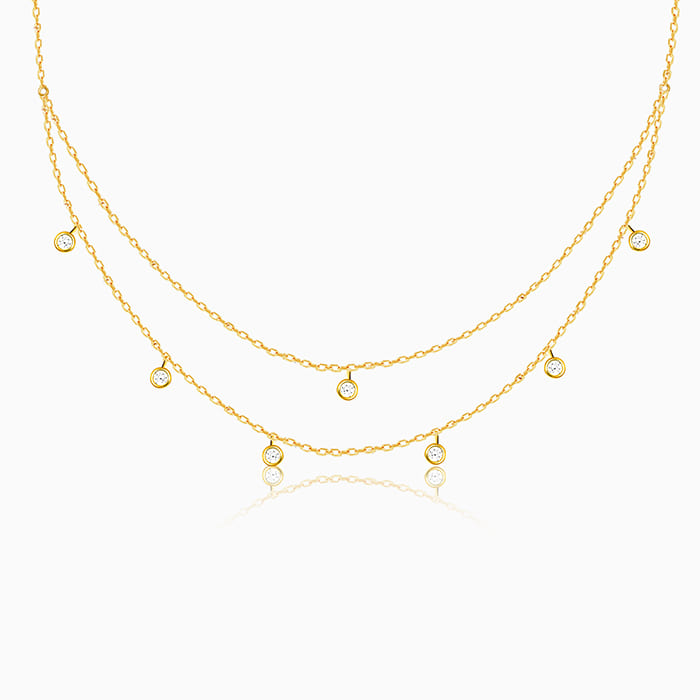 Golden Dual Layer Zircon Necklace
