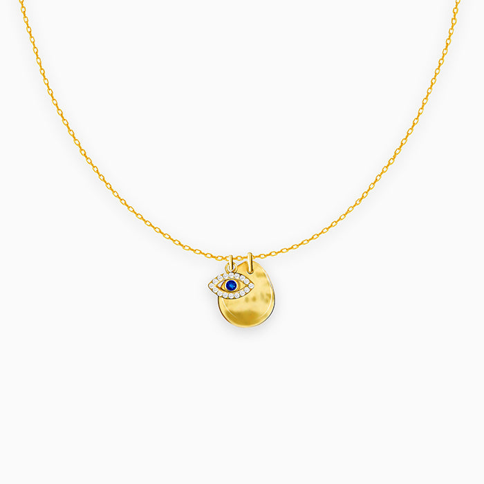 Golden Stare Of Evil Eye Necklace