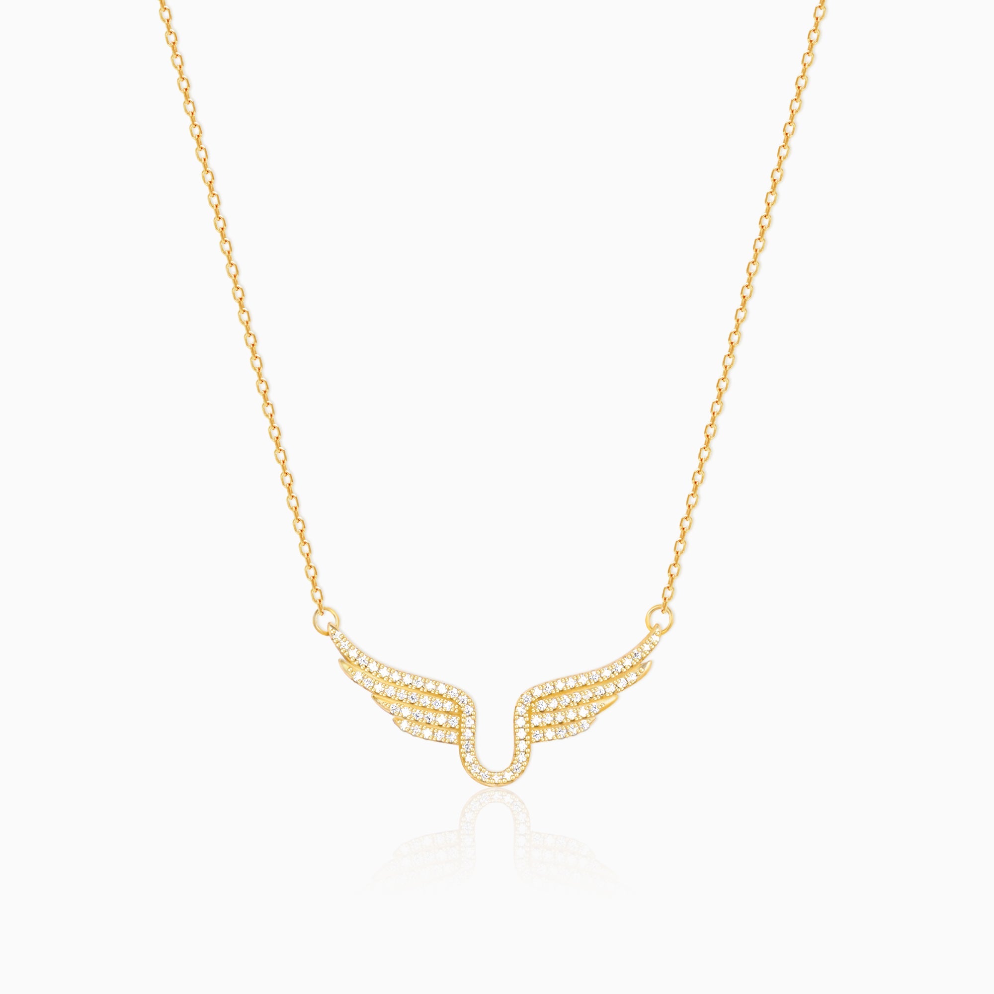 Golden Studded Fluttering Necklace
