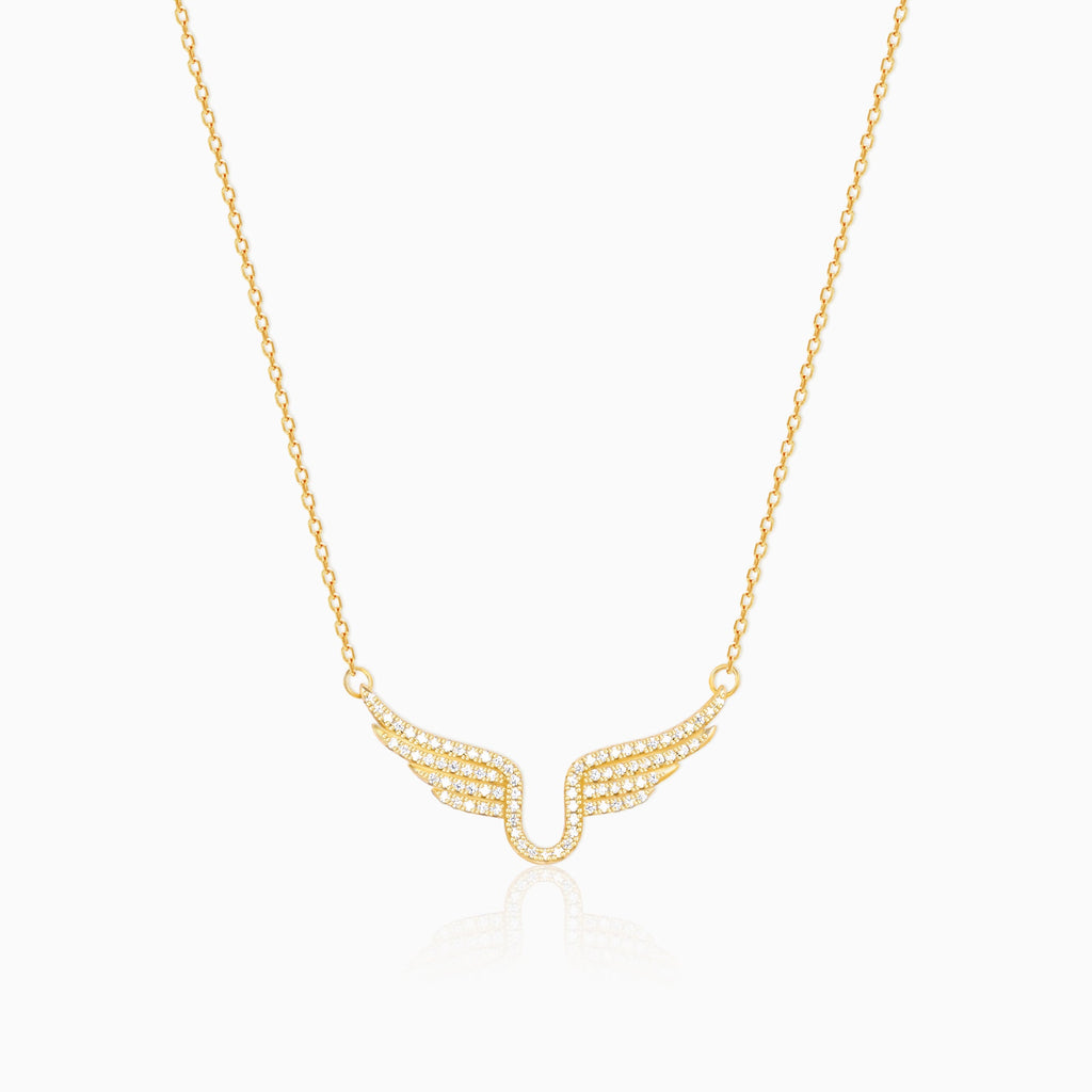 Golden Studded Fluttering Necklace